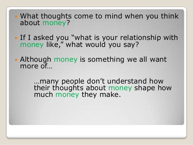 What Is Your Relationship With Money - 